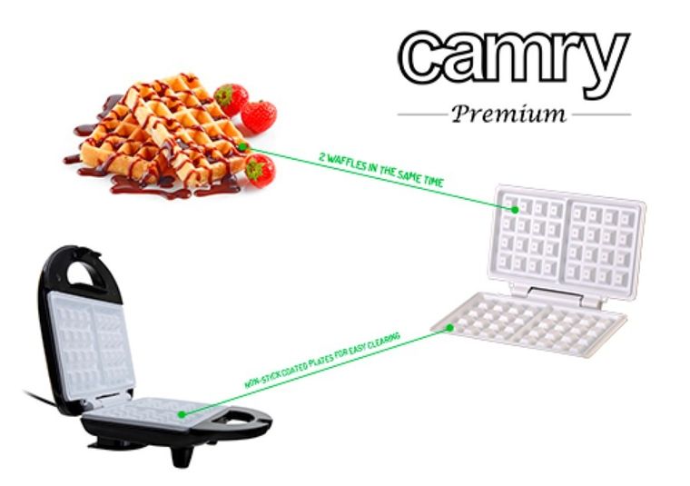 Camry, gofrownica, 700W, CR 3019