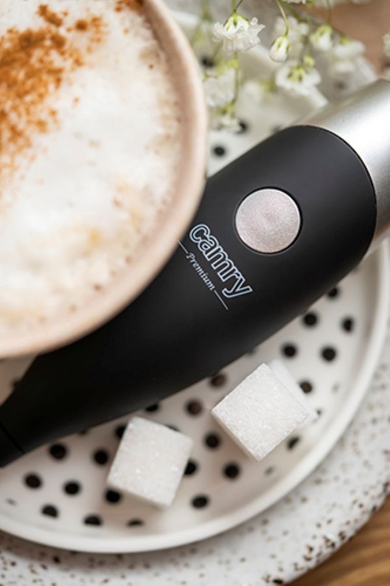 Camry, spieniacz do mleka z mieszadłem i stojakiem