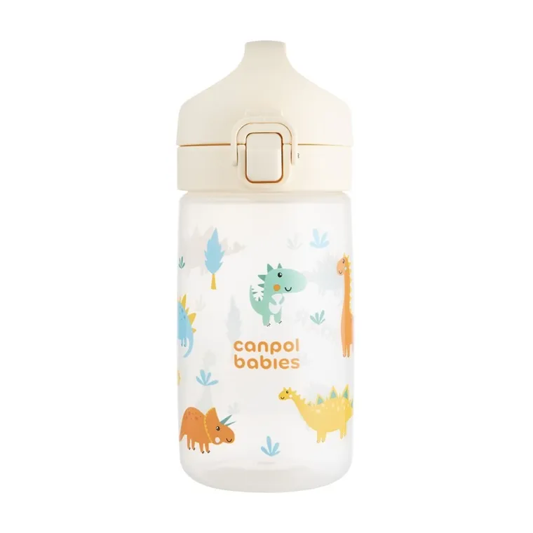 Canpol babies, Junior, bidon na wodę dla dzieci, beżowy, 400 ml
