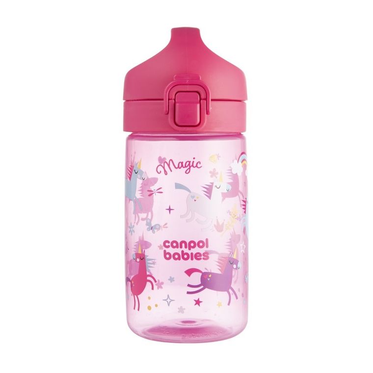 Canpol babies, Junior, bidon na wodę dla dzieci, różowy, 400 ml