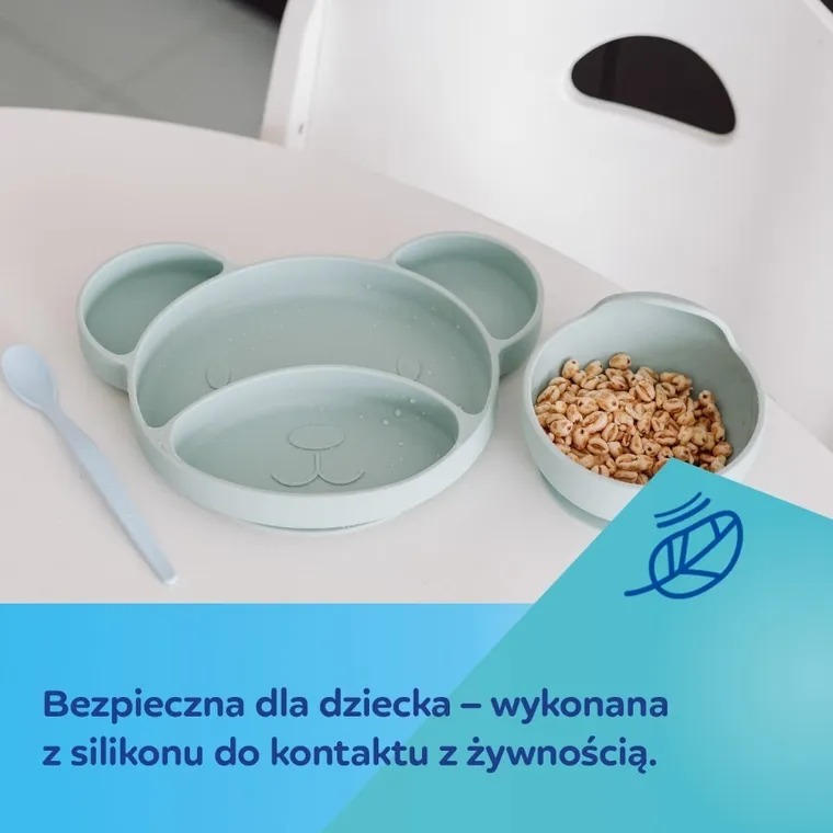 Canpol babies, silikonowa miseczka z przyssawką, green, 330 ml