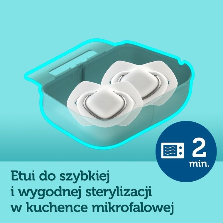 Canpol babies, Sleepy Koala, smoczek uspokajający, silikonowy, symetryczny, 0-6m, 2 szt., niebieski