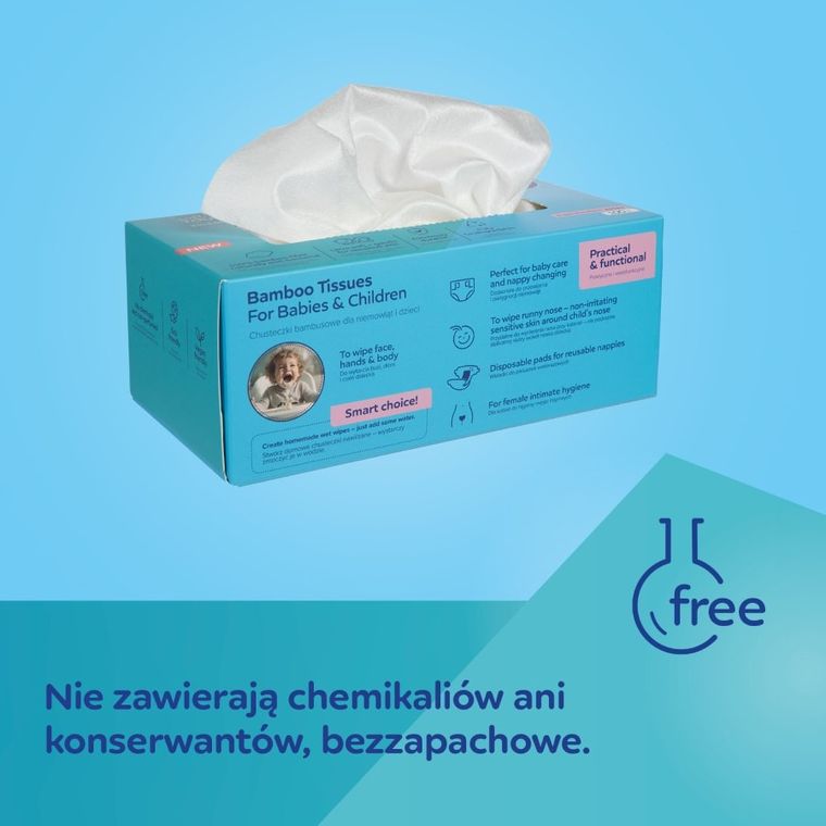 Canpol babies, suche chusteczki bambusowe dla niemowląt, 100 szt.