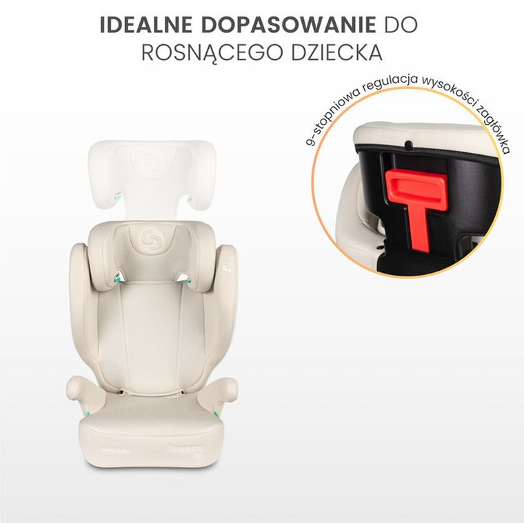 Caretero, Breezy Fix, fotelik samochodowy 2w1, podstawka, fix beige, 100-150 cm
