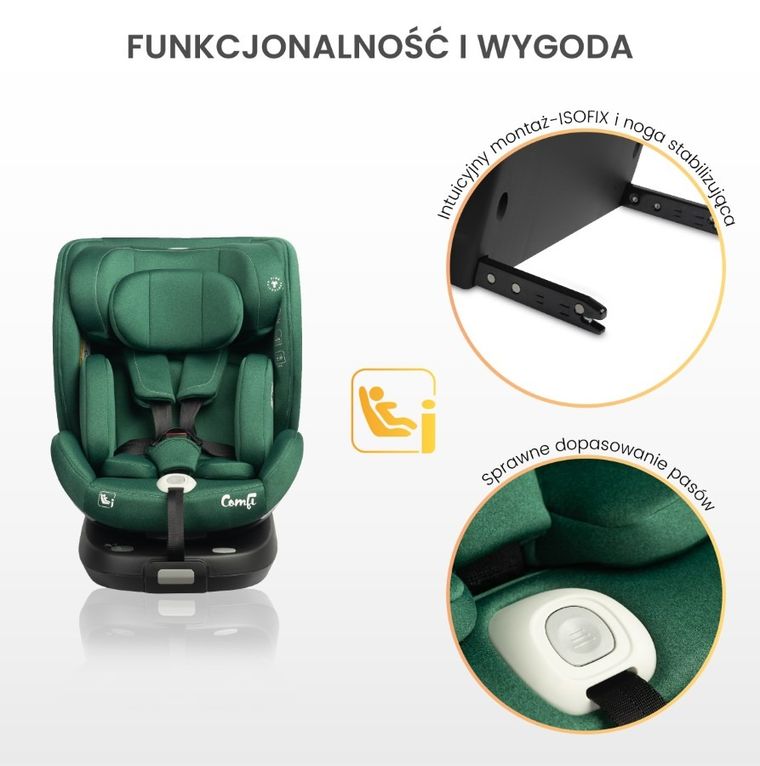 Caretero, Comfi I-Size, fotelik samochodowy, green, 40-150 cm