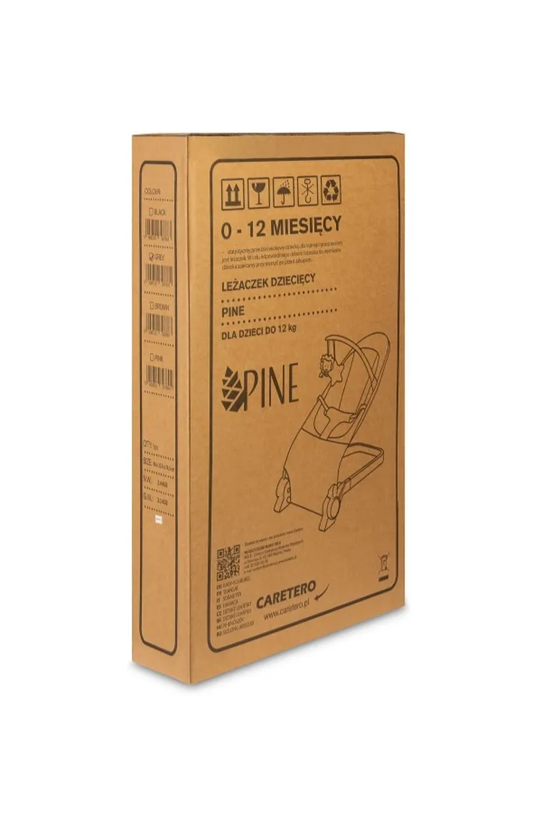 Caretero, Pine, leżaczek, Grey