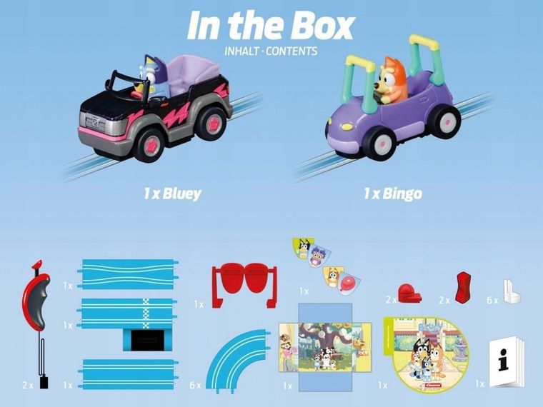 Carrera First, Bluey i Bingo, Let's Go, tor wyścigowy z pojazdami, 2,4m
