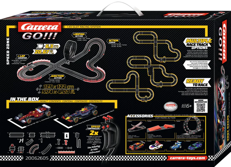 Carrera Go, Speed Zone, tor wyścigowy z pojazdami, 6,3m