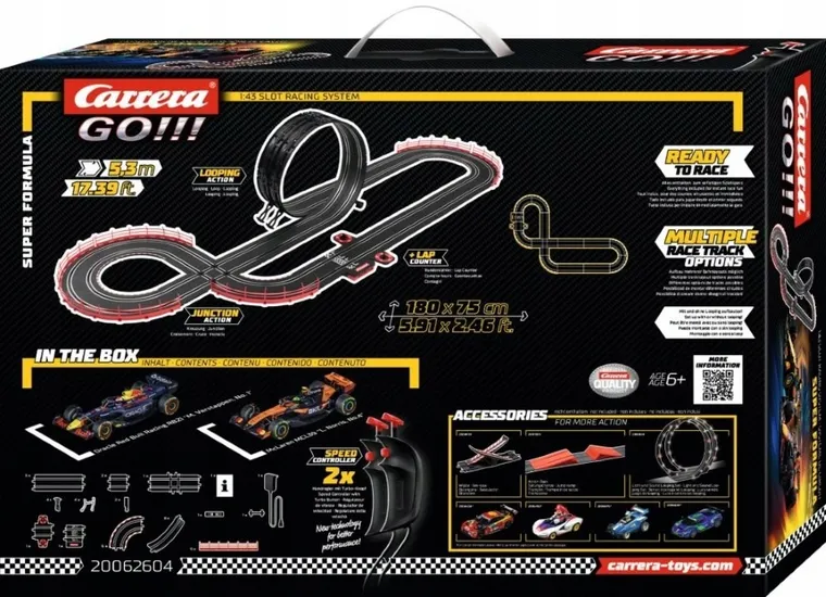 Carrera Go, Super Formula, tor wyścigowy z pojazdami, 1:43, 4,3m