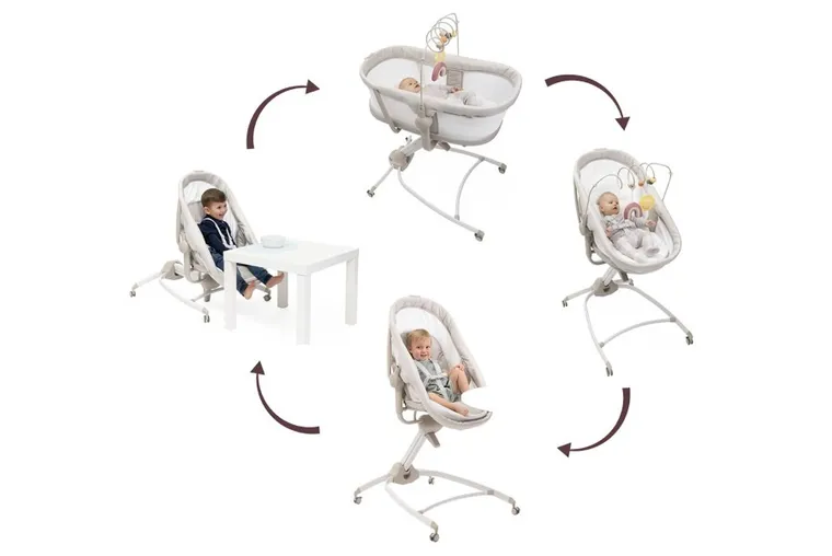 Chicco, Baby Hug Armonia, 4w1: łóżeczko, leżaczek i krzesełko do karmienia, motherpearl
