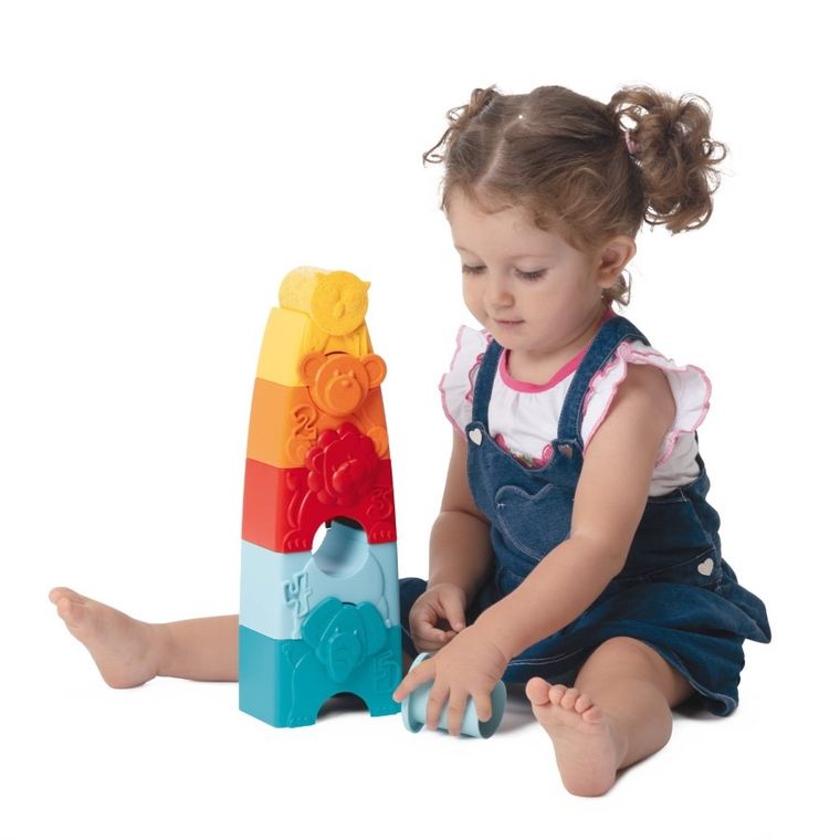 Chicco, ECO+, Układanka i wieża 2w1, zwierzątka