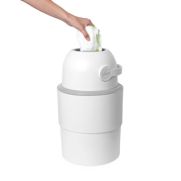 Chicco, kosz na pieluchy, teleskopowy, biały + worki