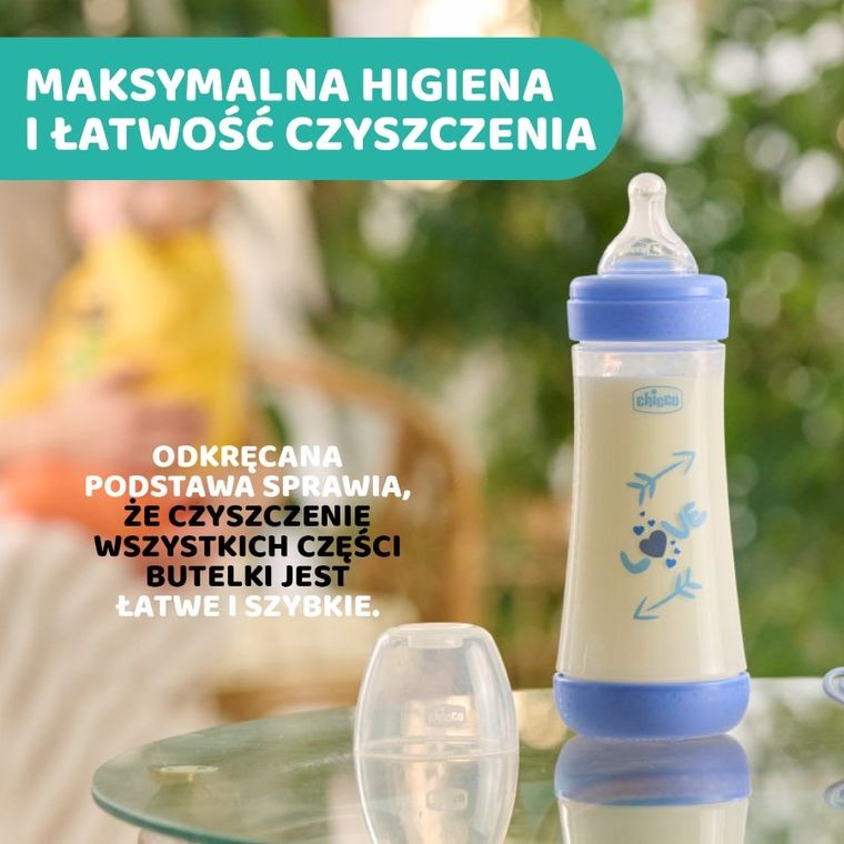 Chicco, Perfect5, butelka antykolkowa, blue, 4m+, 300 ml