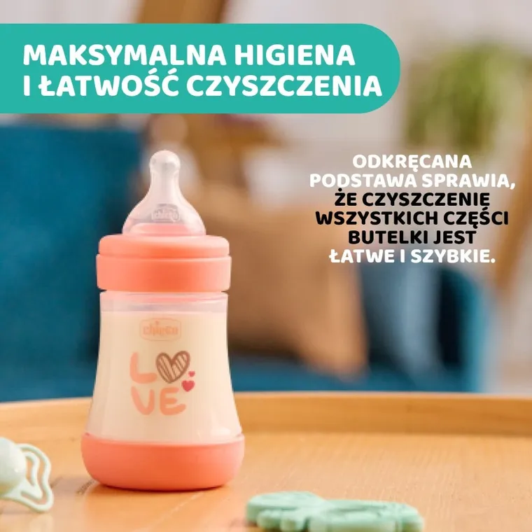 Chicco, Perfect5, butelka antykolkowa, pink, 0m+, 150 ml