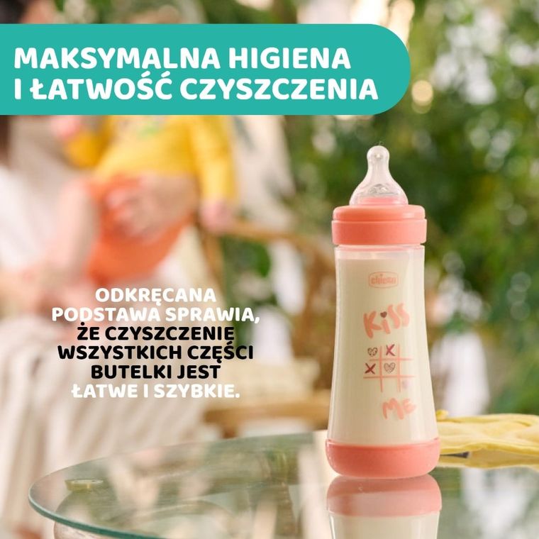 Chicco, Perfect5, butelka antykolkowa, pink, 4m+, 300 ml