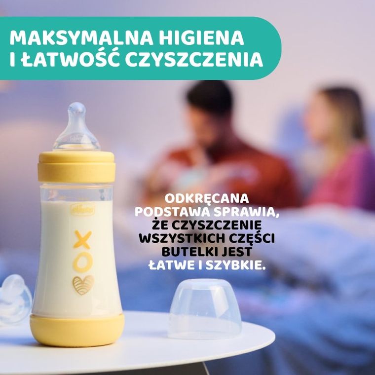 Chicco, Perfect5, butelka antykolkowa, yellow, 2m+, 240 ml
