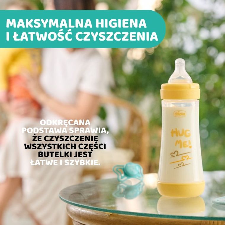 Chicco, Perfect5, butelka antykolkowa, yellow, 4m+, 300 ml
