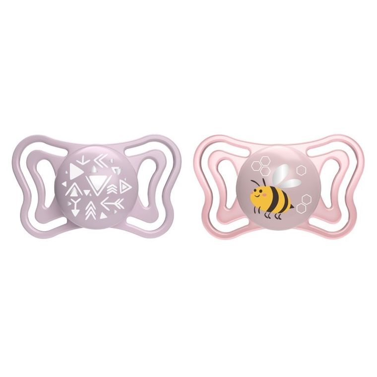 Chicco, Physioforma Light, smoczek uspokajający, silikonowy, różowy, 2-6 m, 2 szt.