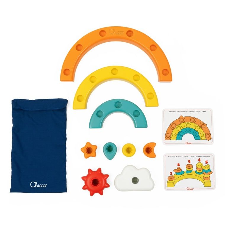 Chicco, Smart2Play, Kolorowe Pinezki, układanka, tęcza
