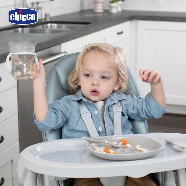 Chicco, zestaw 2 talerzy, szary, 12m+