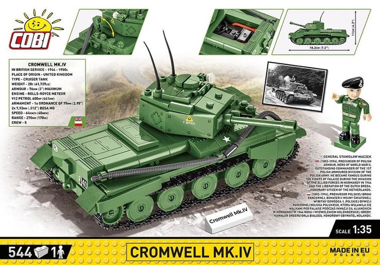 Cobi, Historical Collection, World War II, Cromwell Mk.IV, klocki, 1:35, 545 elementów
