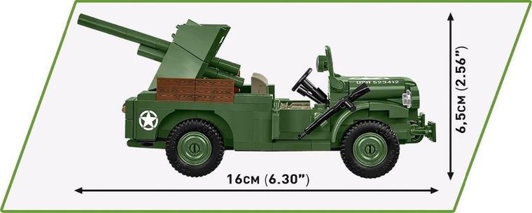 Cobi, Historical Collection WWII, 37 mm GMC M6 Fargo, 1:35, klocki, 230 elementów