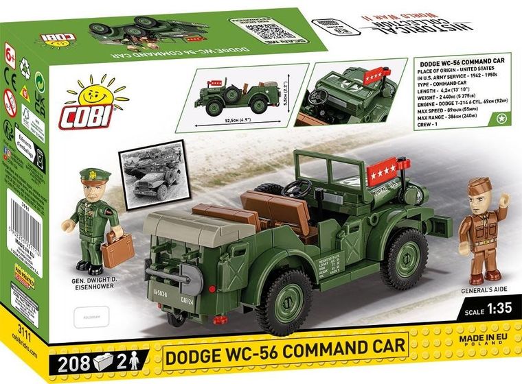 Cobi, Historical Collection WWII, Dodge WC-56 Command Car, 1:35, klocki, 208 elementów