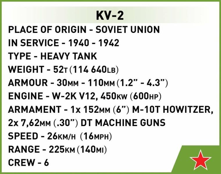Cobi, Historical Collection, WWII, KV-2, 1:48, klocki, 510 elementów