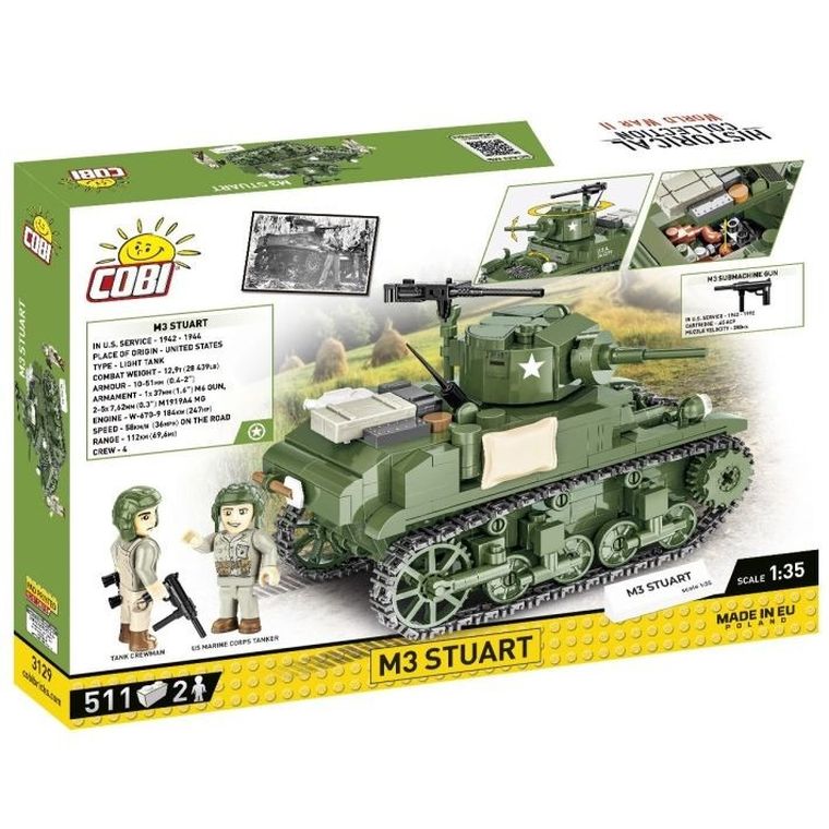 Cobi, Historical Collection WWII, M3 Stuart, klocki, 511 elementów