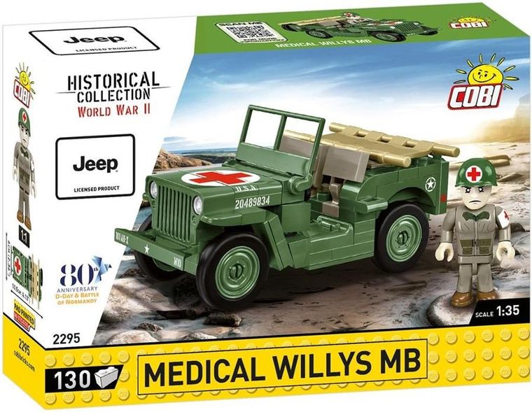 Cobi, Historical Collection WWII, Medical Willys MB, klocki, 130 elementów