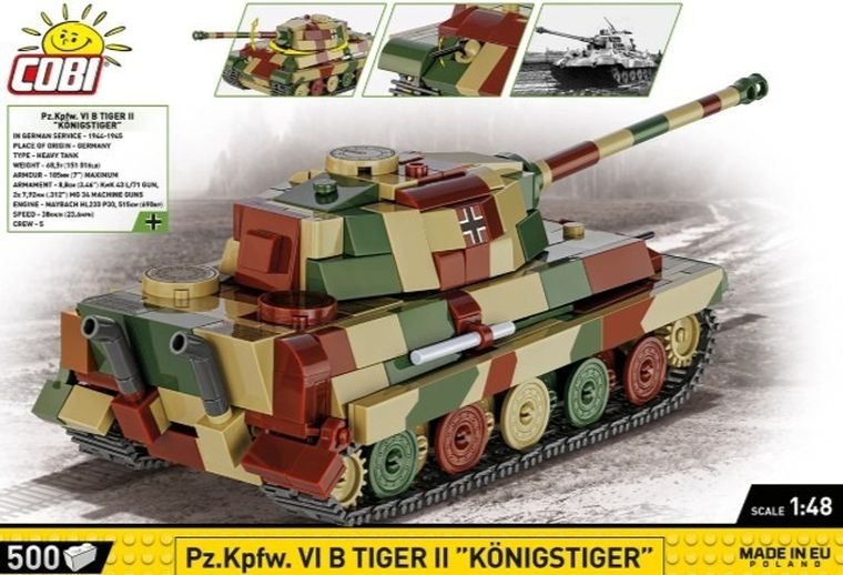 Cobi, Historical Collection WWII, Pz.Kpfw.Vi B Tiger II Königstiger, klocki, 500 elementów