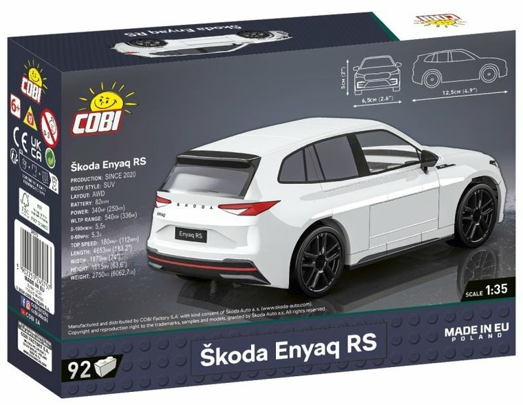 Cobi, Skoda Enyaq RS, klocki, 92 elementy