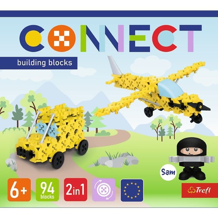 Connect, 2w1, Awionetka, Jeep, klocki konstrukcyjne, 94 elementy, 61969