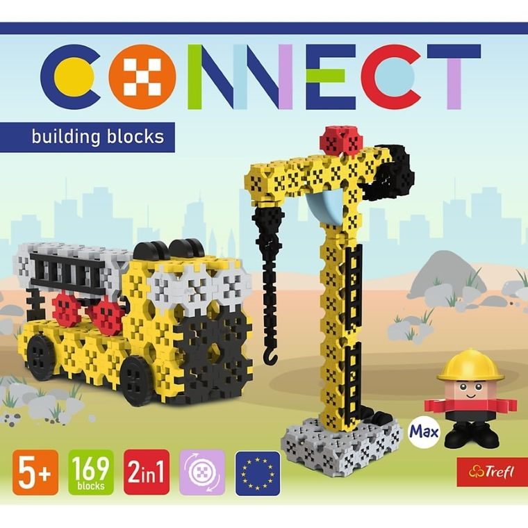 Connect, 2w1, Żuraw, Dźwig HDS, klocki konstrukcyjne, 169 elementów, 61971