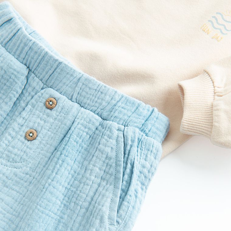 Cool Club, Komplet chłopięcy, Bluza, Spodnie muślinowe, mix