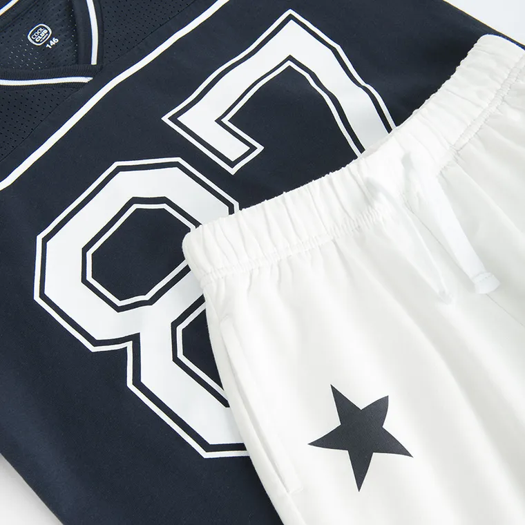 Cool Club, Komplet dziewczęcy, T-shirt, crop top, Szorty, mix