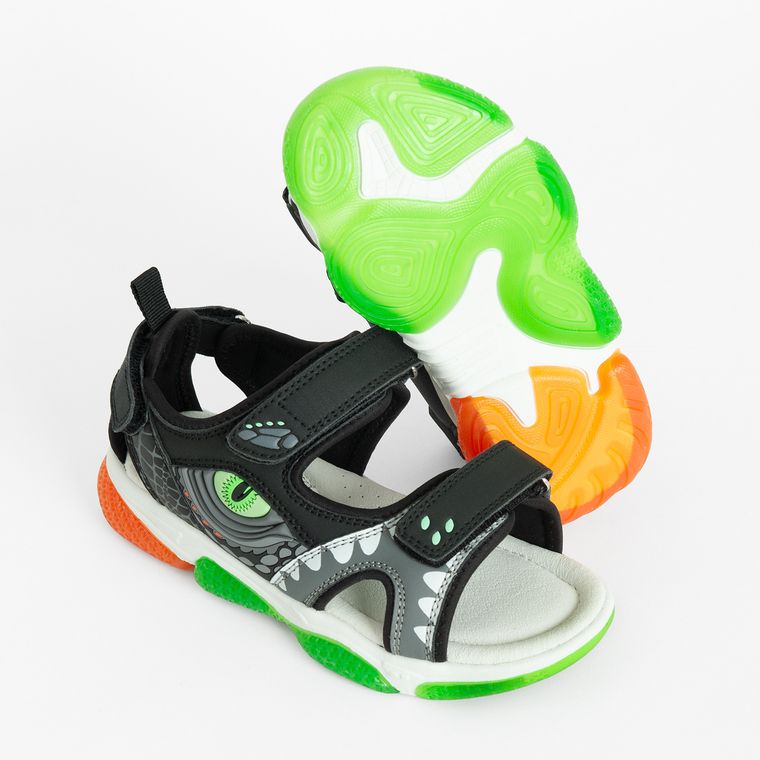 Cool Club, Sandały chłopięce, czarne, świecąca podeszwa