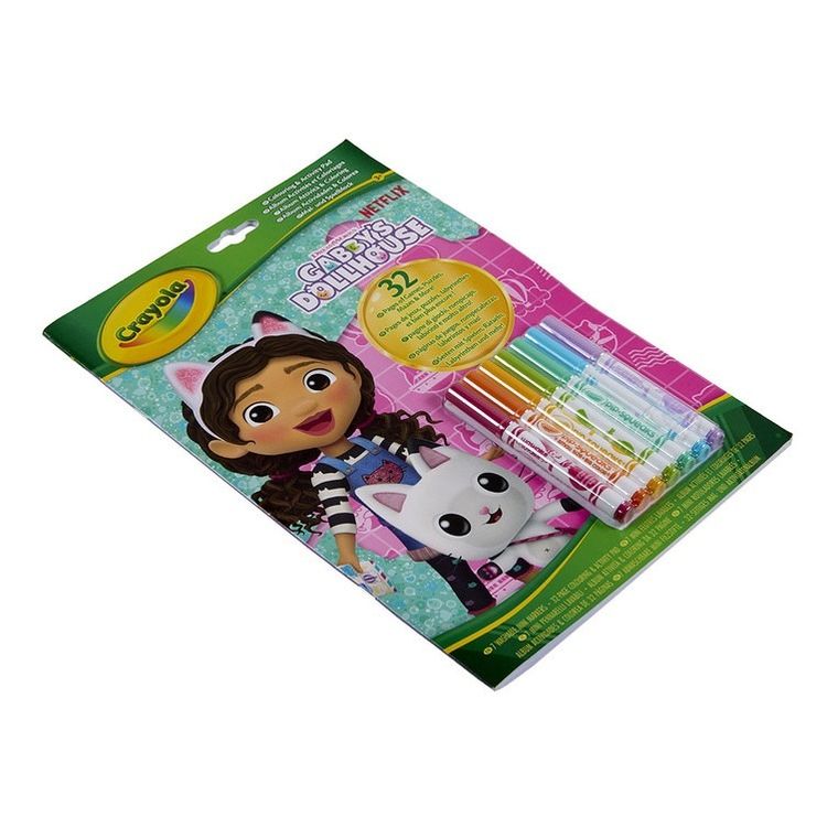 Crayola, Koci Domek Gabi, kolorowanka z łamigłówkami i flamastrami