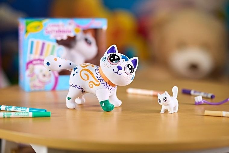 Crayola, Washimals, Jumbo Pets, figurka do kolorowania zmywalnymi flamastrami, Kotka Jenny
