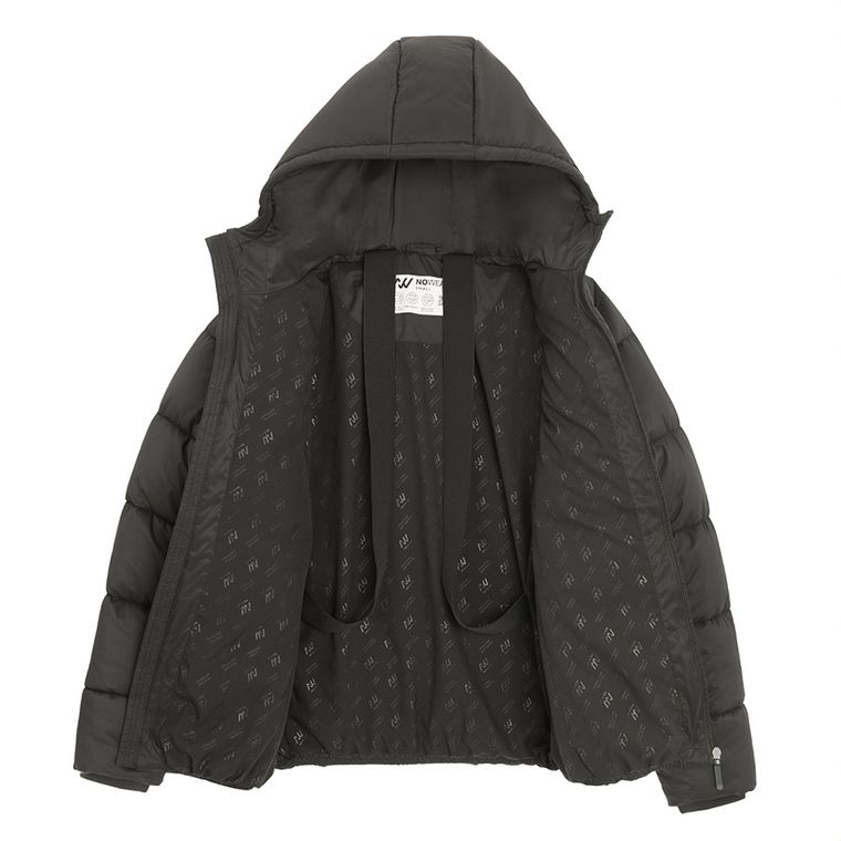 Czarna ocieplana kurtka z kapturem NOWEAR