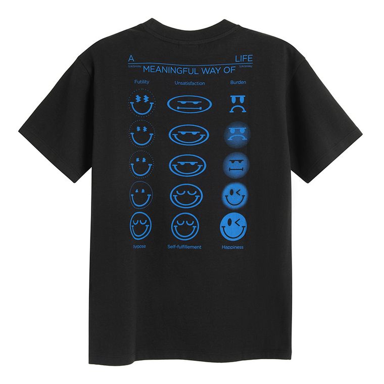 Czarny t-shirt o kroju relaxed S.W.Smiley NOWEAR