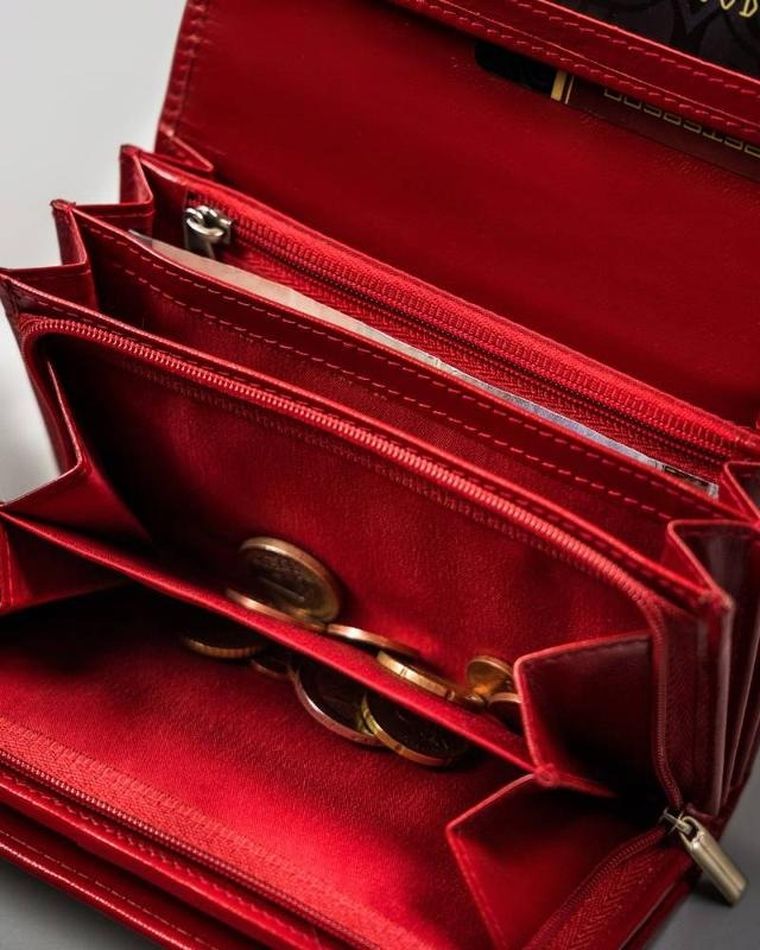 Damski, średni portfel ze skóry naturalnej, Peterson