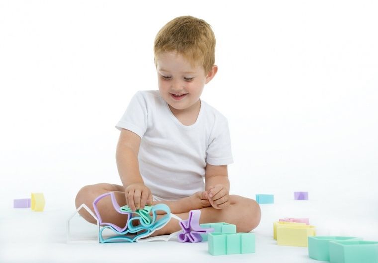 Dena, 6 ludzików, 6 domków, zestaw klocków silikonowych