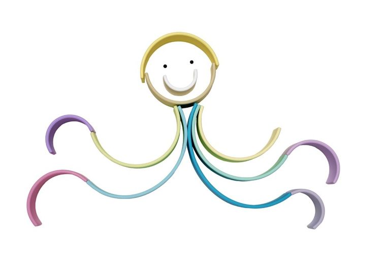 Dena, Silikonowa Tęcza, pastelowa, 12 elementów