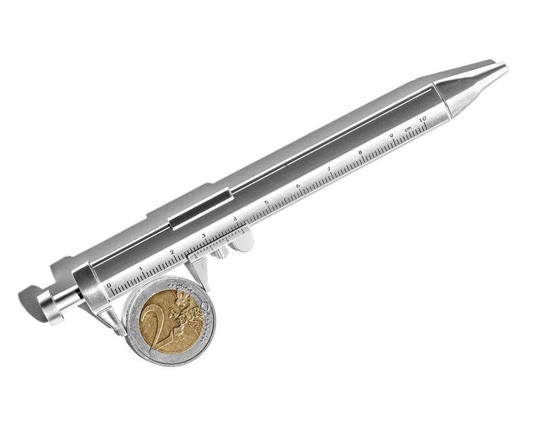 Długopis suwmiarka, srebrny