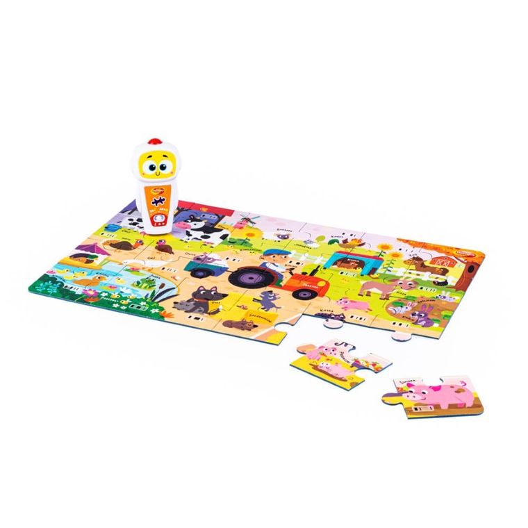 Dumel Discovery, Robot Robby, farma i las, puzzle interaktywne, 59 elementów