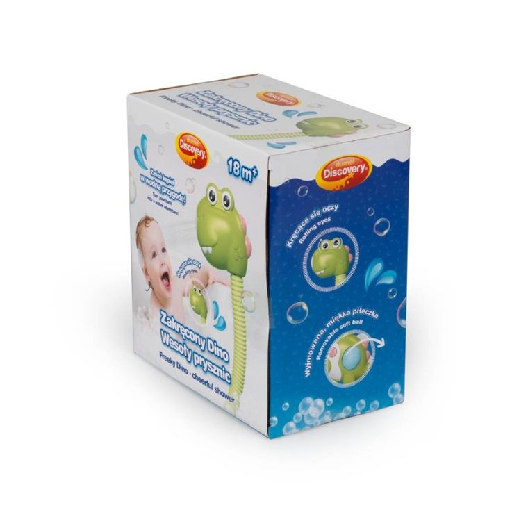 Dumel Discovery, wesoły prysznic, zakręcony dino, zabawka do wody