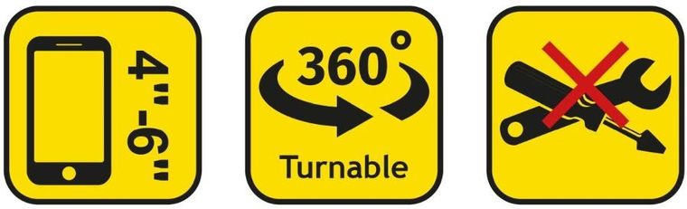 Dunlop, uchwyt na telefon, silikonowy, obracany, czarny