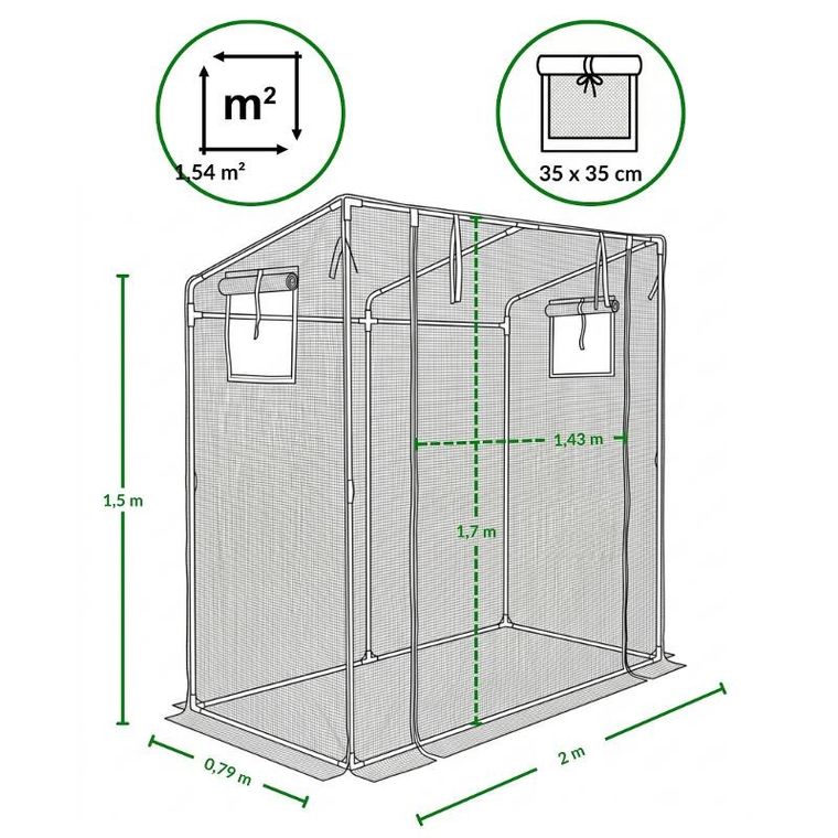 Edenia, Tevo, szklarnia foliowa, 77-200 cm