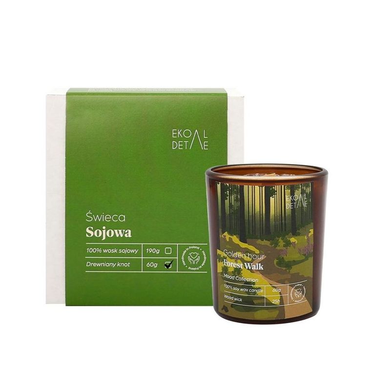EkoDetale, Mood Stories, świeca sojowa w szkle, Golden Hour Forest Walk, 60g